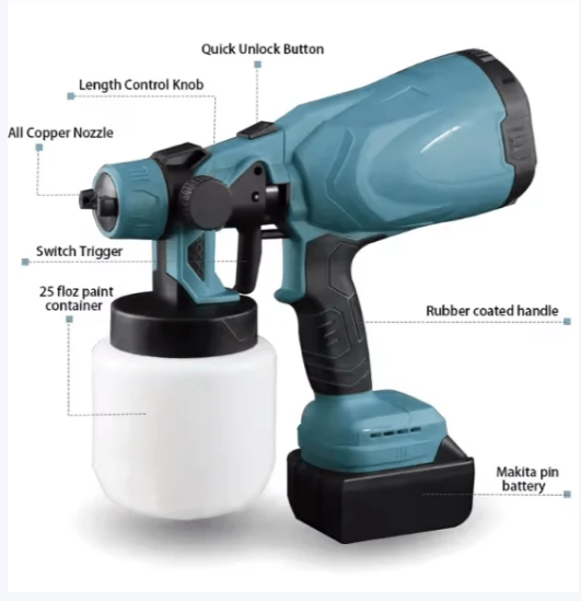 Portable Electric Paint Sprayer Gun - Cordless
