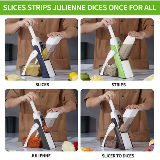 Safe Slice Manual Vegetable Cutter - Adjustable Mandoline Slicer