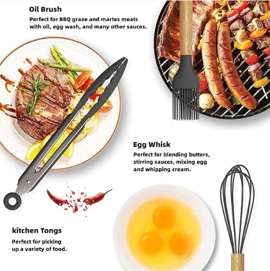 12 Pcs Silicone Cooking Utensils Set with Holder