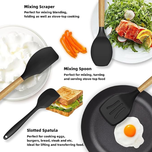 12 Pcs Silicone Cooking Utensils Set with Holder