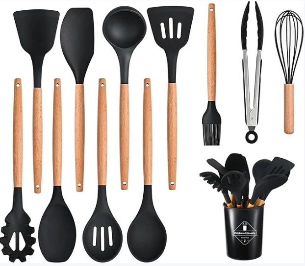 12 Pcs Silicone Cooking Utensils Set with Holder