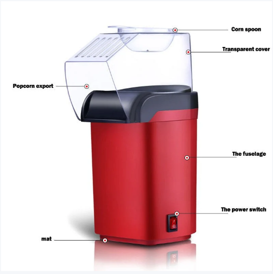 Mini Popcorn Machine - Hot Air Popcorn Maker