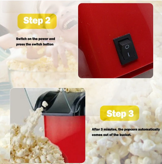 Mini Popcorn Machine - Hot Air Popcorn Maker