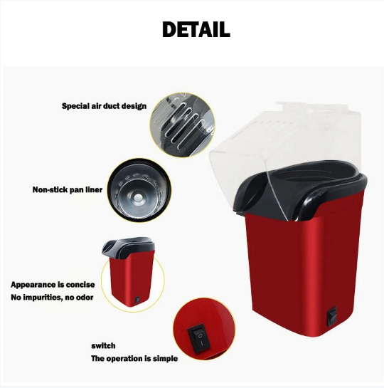 Mini Popcorn Machine - Hot Air Popcorn Maker