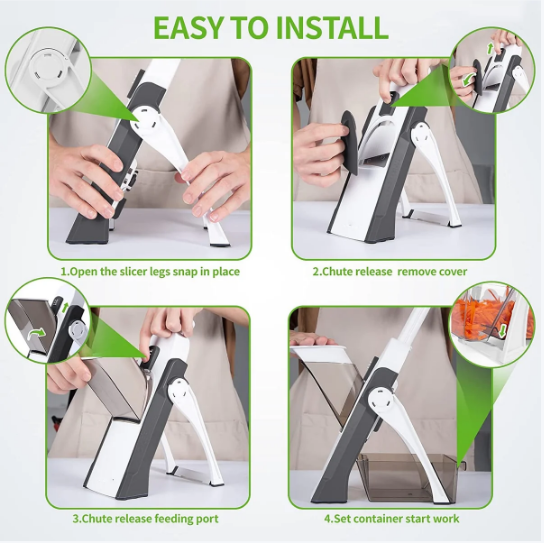 Safe Slice Manual Vegetable Cutter - Adjustable Mandoline Slicer