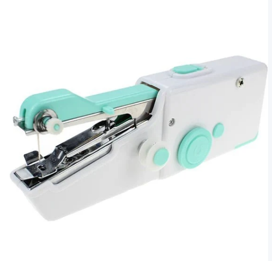 Portable Handheld Stitch Sewing Machine White Mint Green