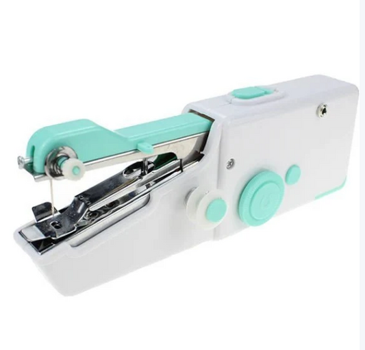 Portable Handheld Stitch Sewing Machine White Mint Green
