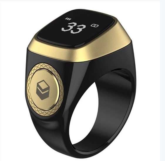 Zikr Ring - Smart Islamic Tasbeeh Ring Black Gold